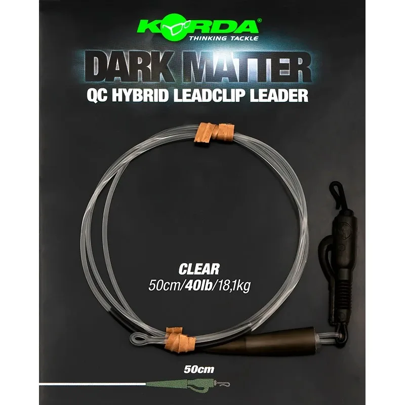 Korda Koncová Montáž Dark Matter Leader QC Hybrid Clip Barva: Clear, Délka: 50cm, Nosnost: 18,1kg