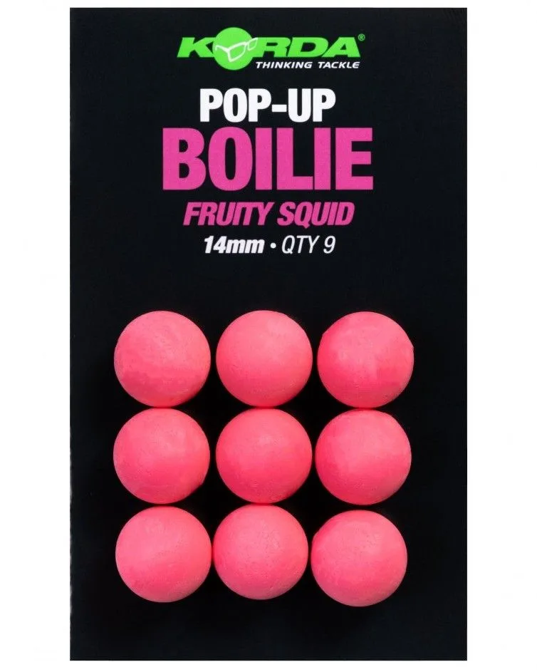 Korda umělá nástraha pop up boilie fruity squid pink - 14 mm 9 ks