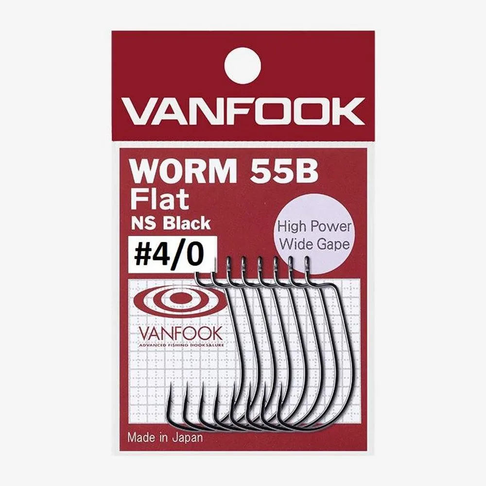 Vanfook Offsetové háčky Worm 55B Flat - 4/0 4ks