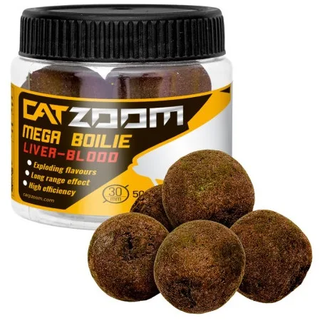 Carp zoom catzoom mega boilie 50 g 30 mm - játra krev – CARPZOOM