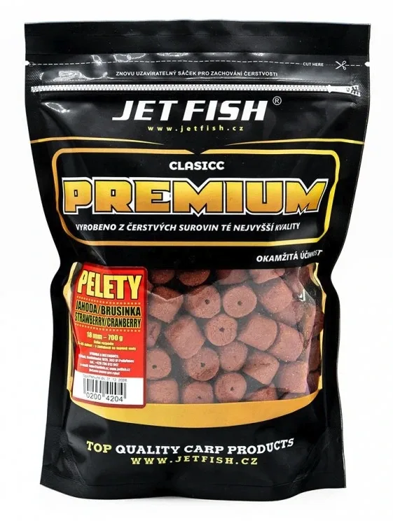 Jet Fish Pelety Premium Classic Jahoda Brusinka 700g Hmotnost: 700g, Průměr: 18mm