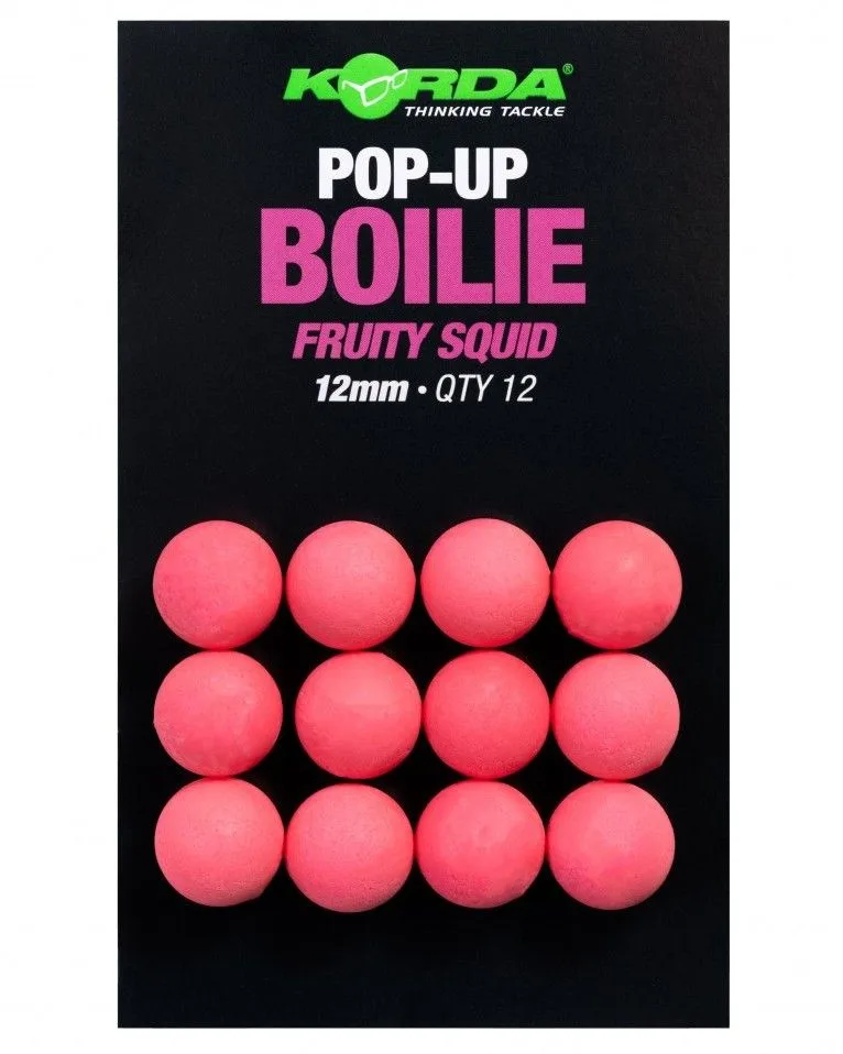 Korda umělá nástraha pop up boilie fruity squid pink - 12 mm 12 ks