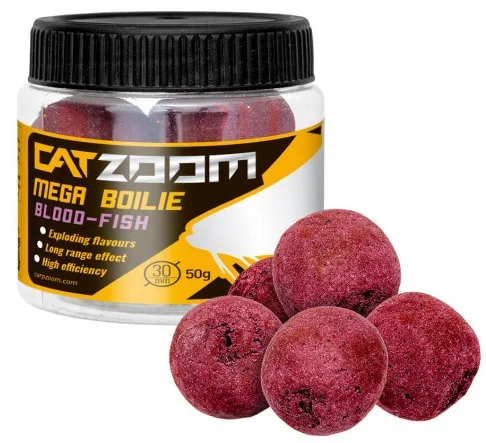 Carp zoom catzoom mega boilie 50 g 30 mm - krev ryba – CARPZOOM