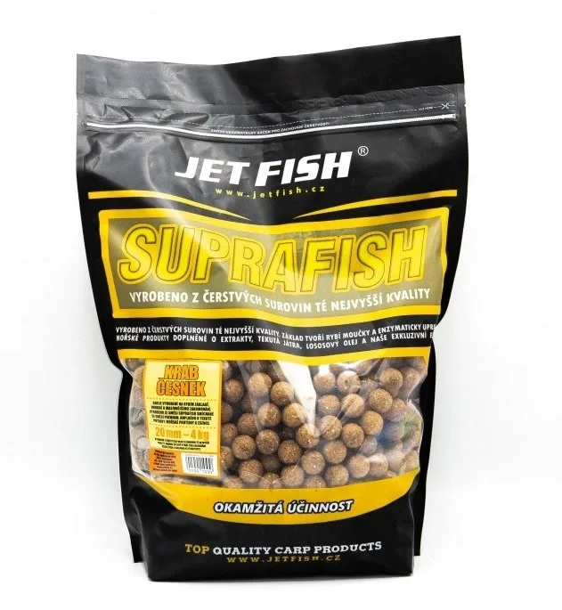 Jet Fish Boilie Supra Fish Economy Krab Česnek Hmotnost: 4kg, Průměr: 20mm