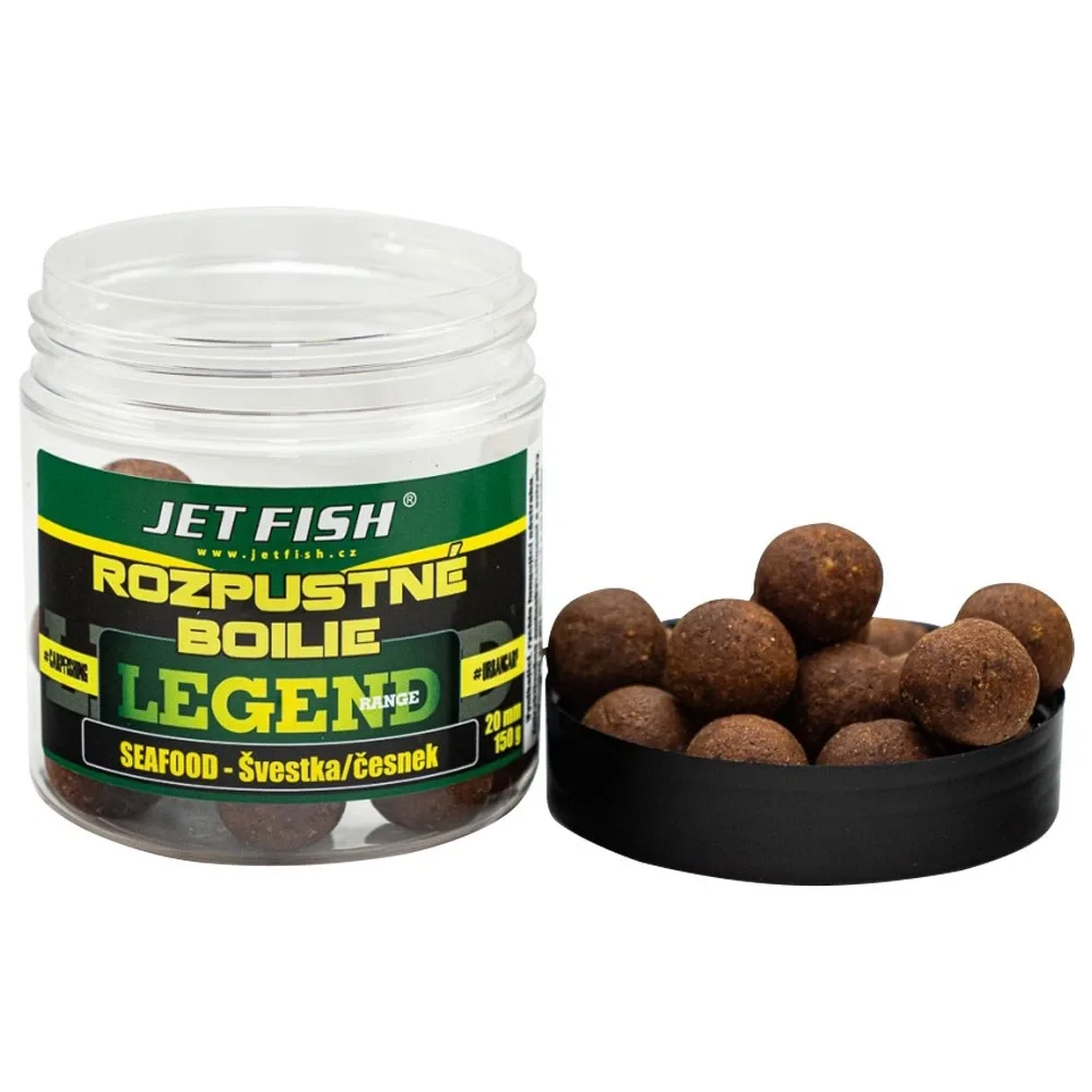 Jet Fish Rozpustné Boilie Legend Range Seafood - Švestka / Česnek 250ml Průměr: 20mm