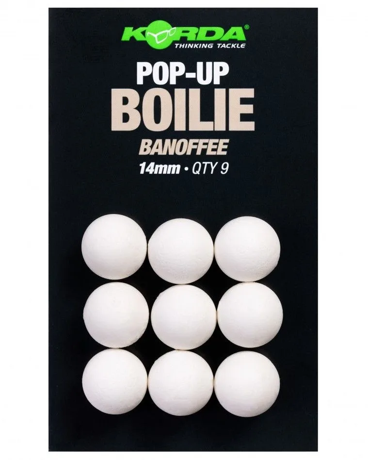 Korda umělá nástraha pop up boilie banoffee white - 14 mm 9 ks