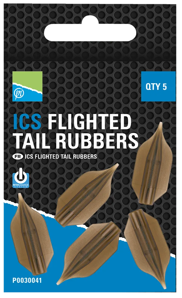 Preston innovations nahazovací převleky na krmítka ics flighted tail rubbers 30 mm 5 ks