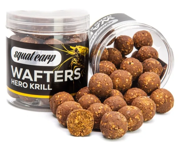 Squat carp vyvážené boilies wafters hero krill - 150 g 20 mm