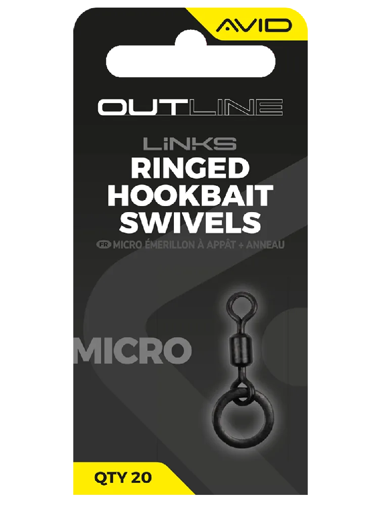 Avid carp obratlík s kroužkem outline mirco ringed hookbait swivel velikosti 19