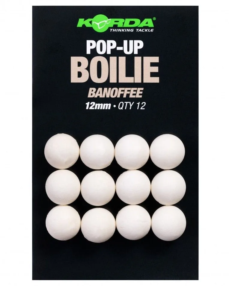 Korda umělá nástraha pop up boilie banoffee white - 12 mm 12 ks