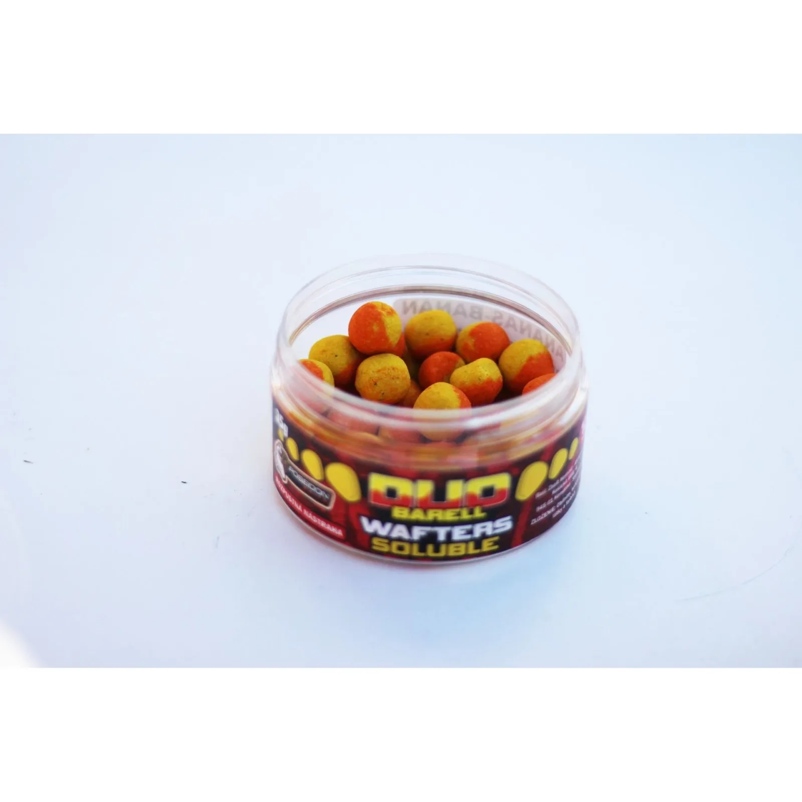 Poseidon Baits Neutrálně Vyvážená Nástraha DUO Barell Wafters Soluble Ananas/Banán 12mm 35g Hmotnost: 35g, Průměr: 12mm