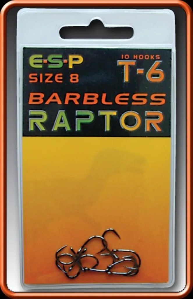 ESP háčky bez protihrotu Raptor T6 Barbless vel. 7