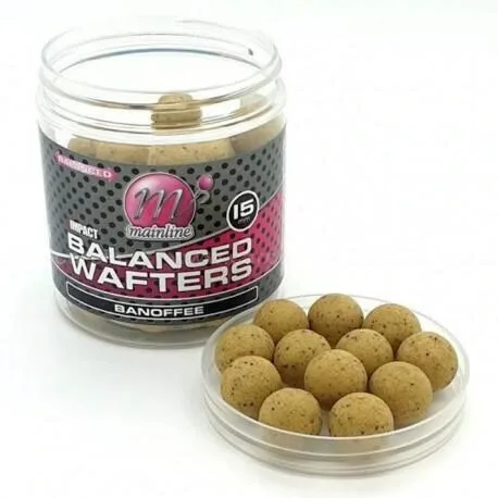 Mainline Neutálně Vyvážené Boilie High Impact Balanced Wafters 15mm Průměr: 15mm, Příchuť: Banoffee