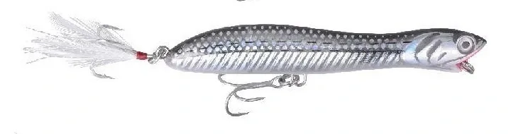 Savage Gear Wobler Popper Panic Prey Dirty Silver Mullet Délka: 19,5cm, Hmotnost: 21g, Maximální ponor: 0m