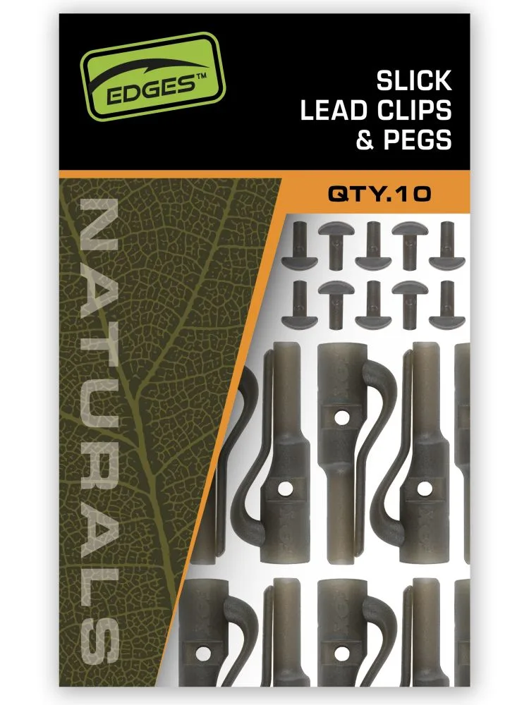 Fox závěsky edges naturals slik lead clip + pegs 10 ks