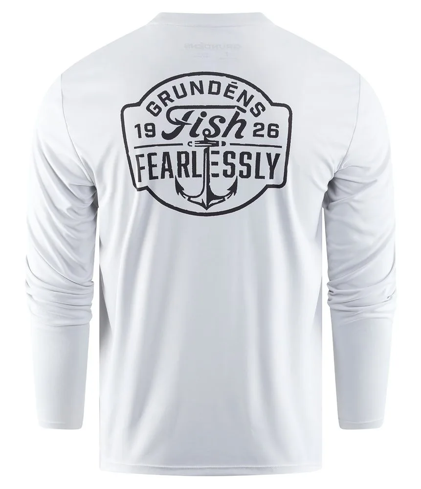 Grundéns UV Tričko Fish Fearlessly LS Tech Tee Grey Mist - XXL