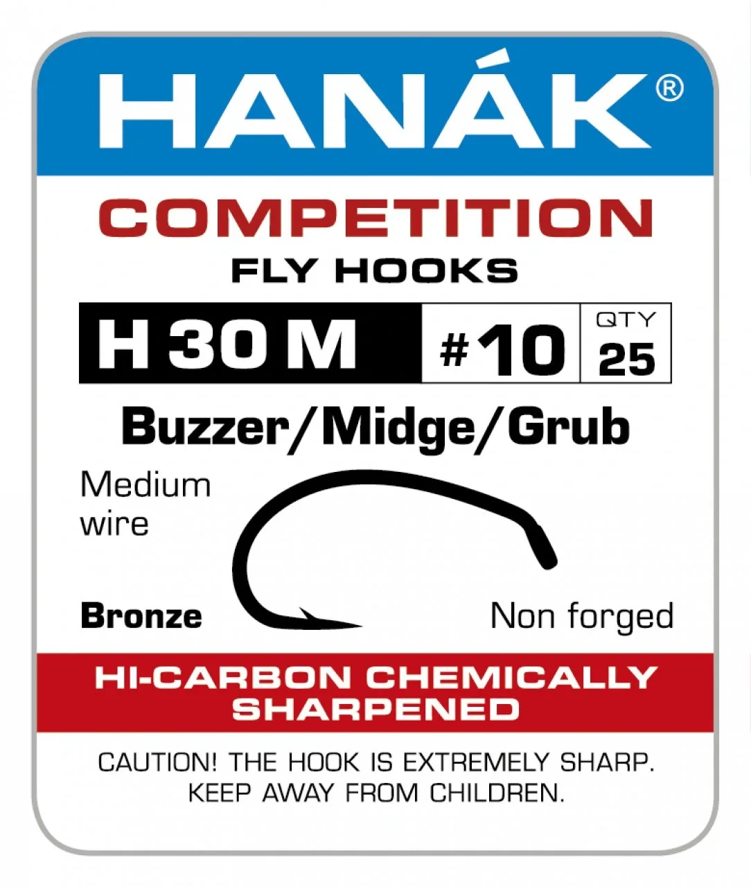 Hanák Competition Hanák Háčky H30M Buzzer Midge Grub Velikost háčku: #10