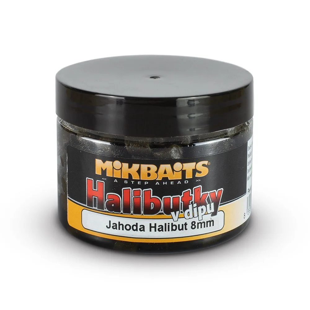 Mikbaits Halibutky v dipu 8mm 150ml - Švestka Halibut 8mm