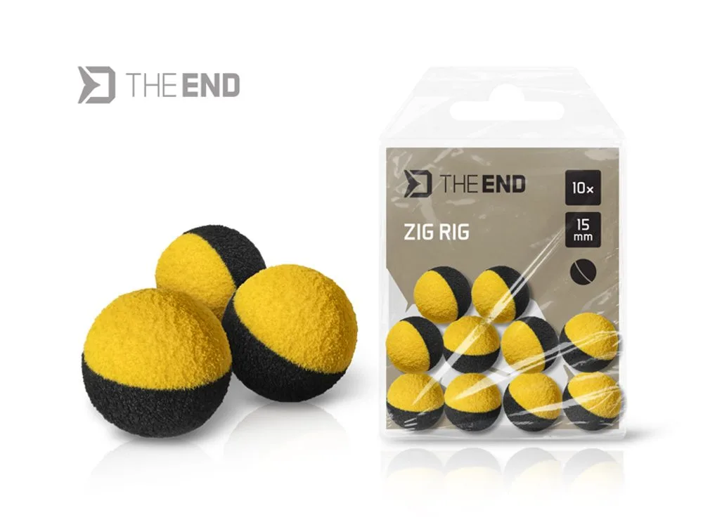 Delphin Pěnové Pop-Up TheEND Zig Rig černo-žluté 10ks - 15mm