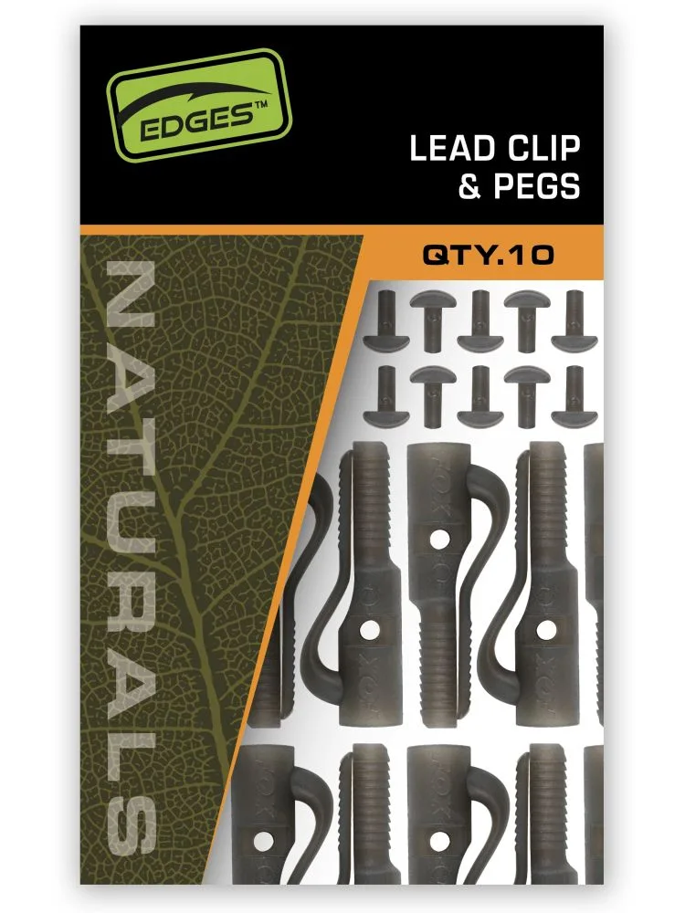 Fox závěsky edges naturals lead clip + pegs 10 ks