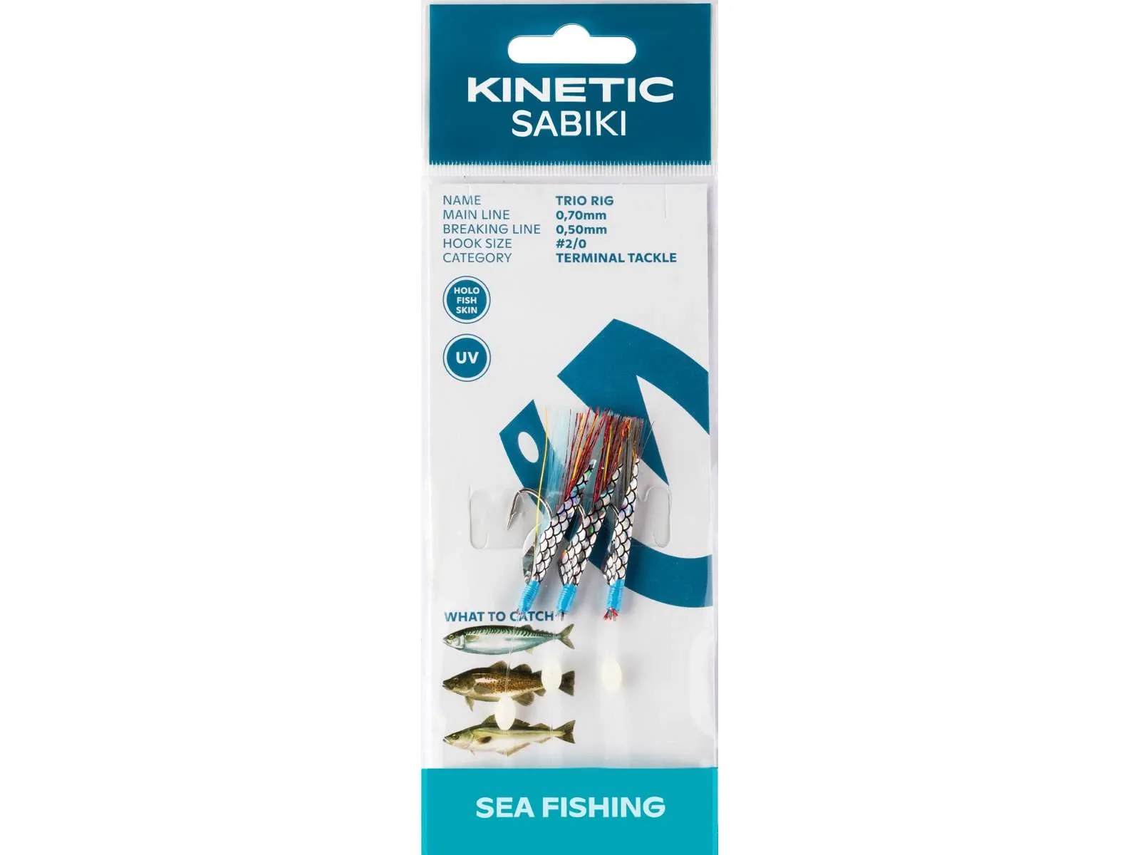 Kinetic Návazec Sabiki Trio 3ks Barva: Red/Blue Flash, Velikost háčku: #2/0