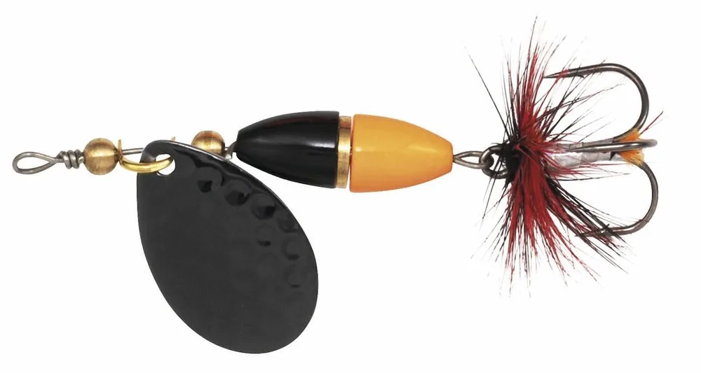 Kinetic třpytka fizz black/orange/gold ribbon - velikost háčku 6 hmotnost 7 g
