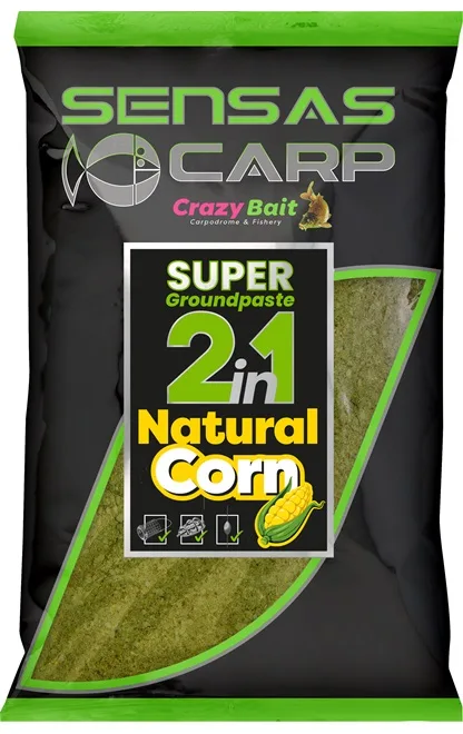 Sensas směs na pastu super groundpaste 2in1 1 kg - natural corn