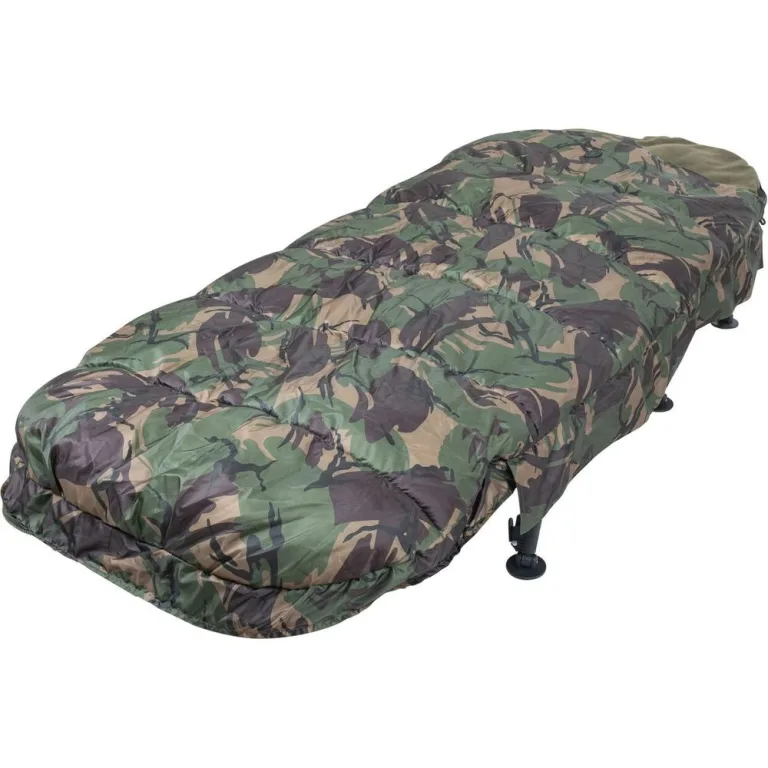Wychwood Rybářské lehátko + spací pytel Riot Tactical Compact 6 Leg Sleep System