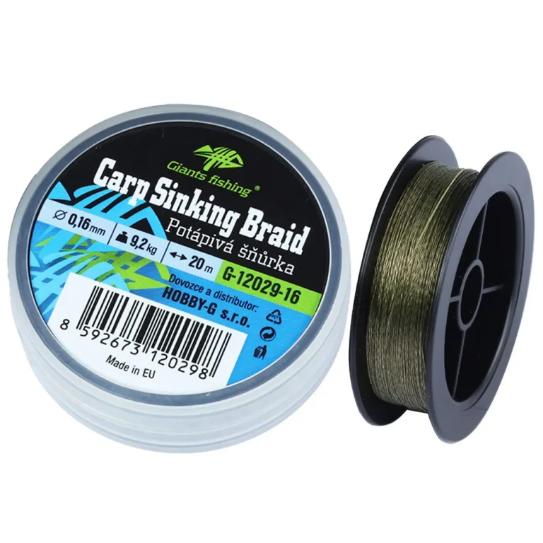 Giants fishing Potápivá splétaná šňůra Carp Sinking Braid 20m - 0,20mm/12,6kg