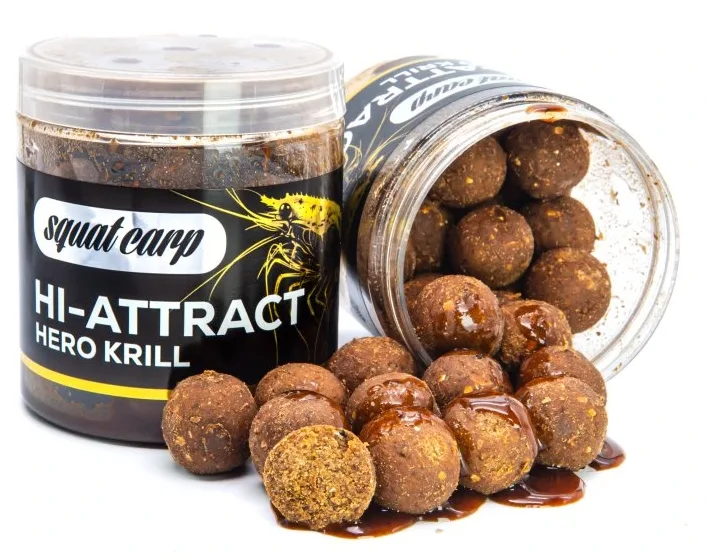 Squat carp boilies v dipu hi-attract hero krill 220 g - 20 mm