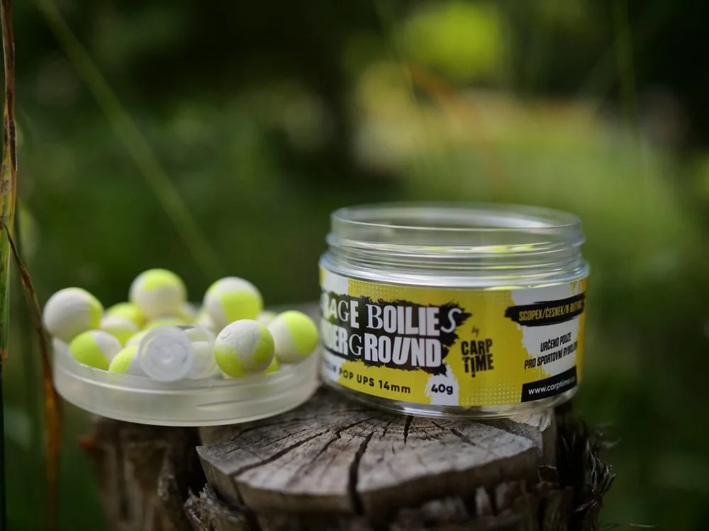 G.B.U. Plovoucí boilies Zeppelin Pop Ups Scopex/Česnek/N-Butyric - 14mm 40g