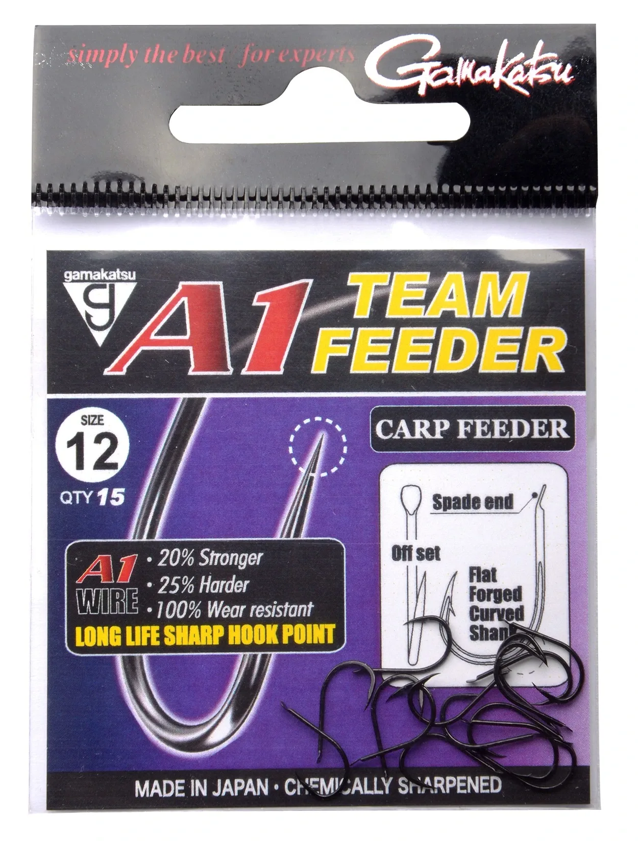 Gamakatsu Háčky A1 Team Feeder Carp Feeder 15ks Velikost háčku: #14