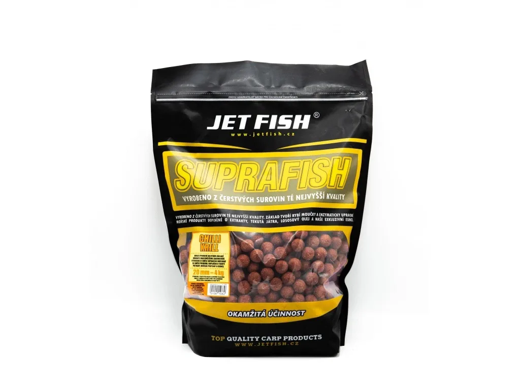 Jet Fish Boilie Supra Fish Chilli Krill Hmotnost: 1kg, Průměr: 20mm