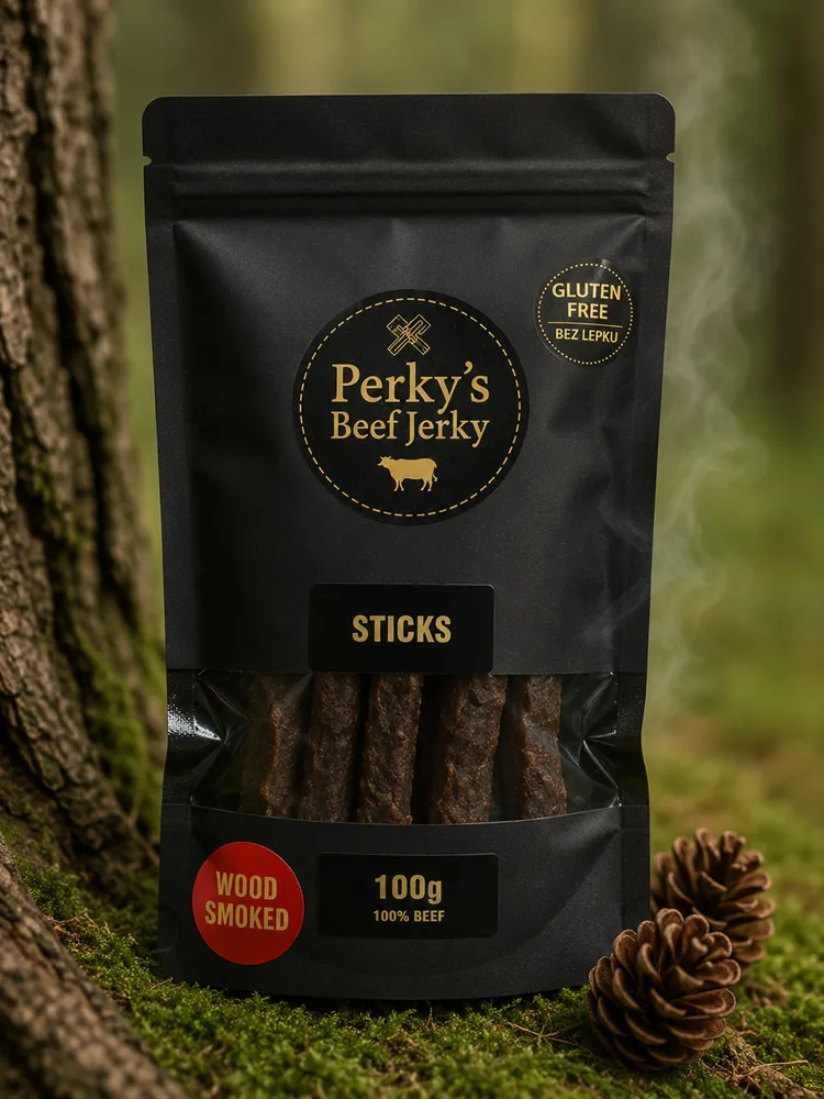 Perky´s jerky masové tyčinky sticks (wood smoked) 100 g