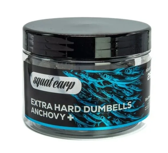 Squat carp tvrzené boilies extra hard dumbells anchovy+ 250 g 30x25 mm