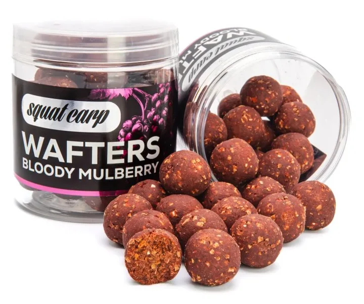 Squat carp vyvážené boilies wafters bloody mulberry - 250 g 30 mm