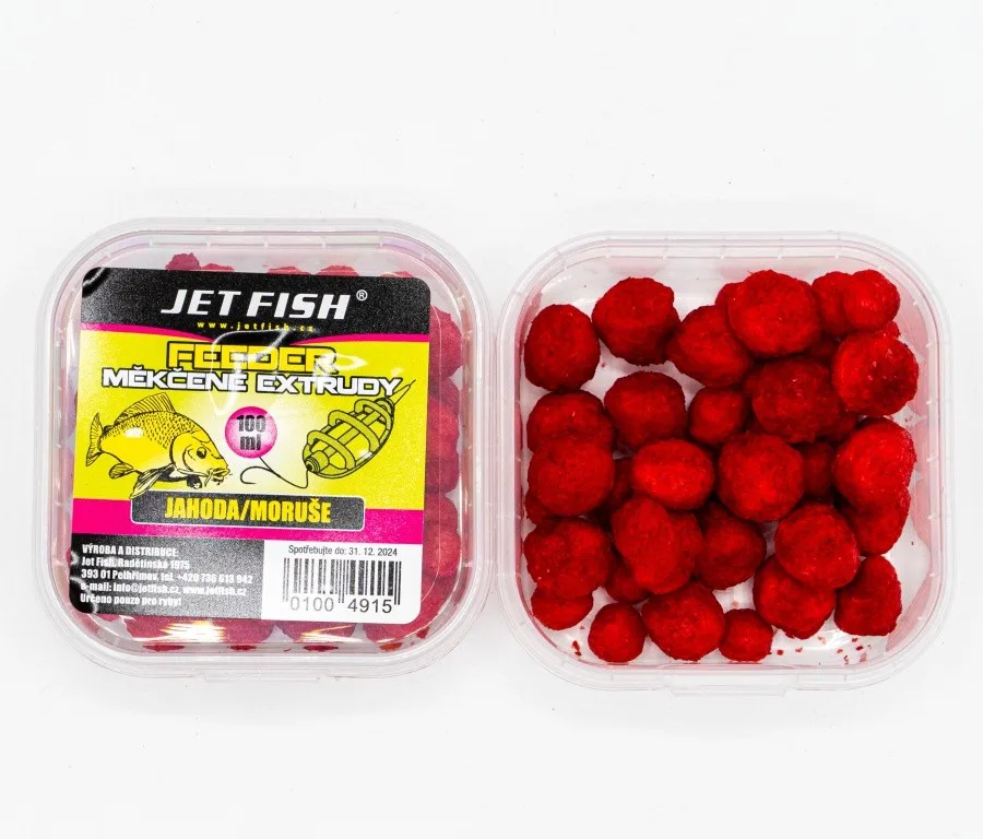 Jet fish měkčené extrudy 100 ml - jahoda moruše