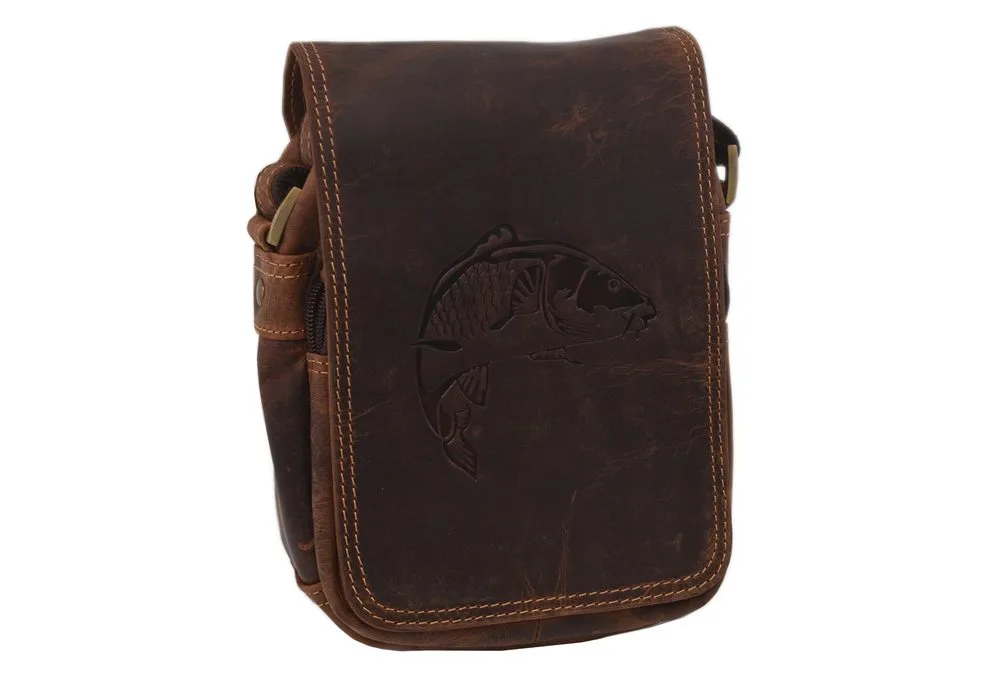 Mercucio Kožená taška přes rameno Crossbody Hunter kapr tmavěhnědý