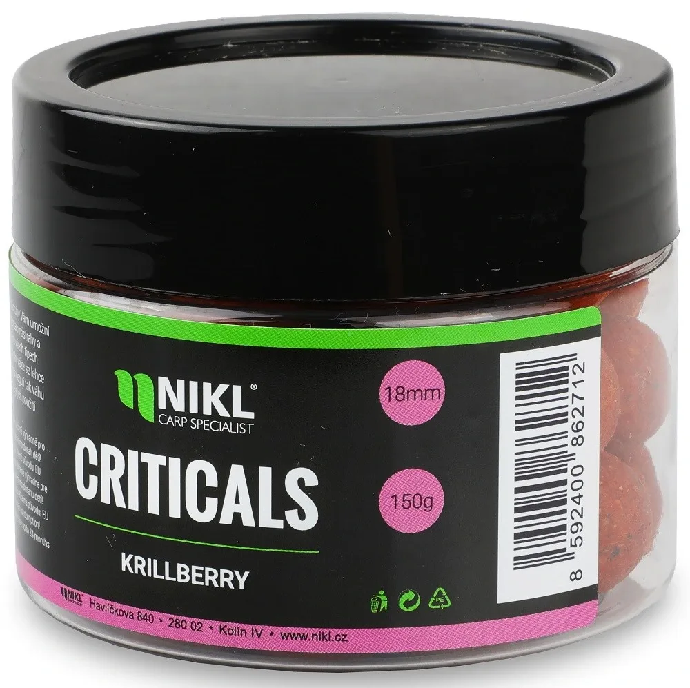 Nikl Boilie Criticals KrillBerry 150g Hmotnost: 150g, Průměr: 20mm