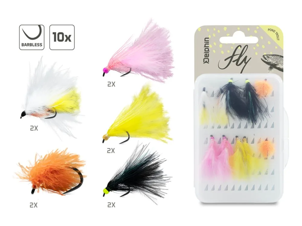 Delphin Sada umělých mušek Fly Pond trout 10ks