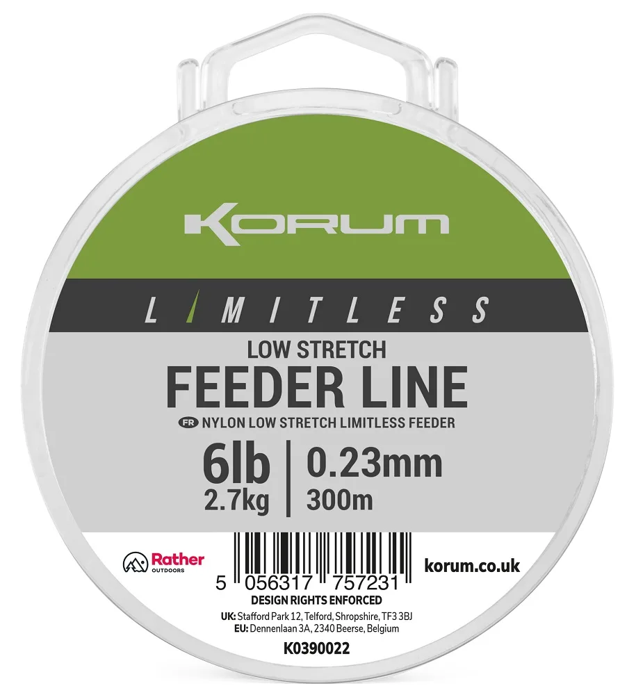 Korum vlasec limitless low stretch feeder line 300 m - 0,23 mm 2,7 kg