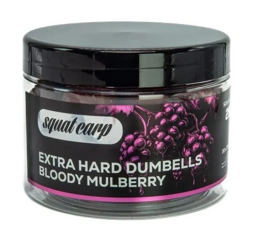 Squat carp tvrzené boilies extra hard dumbells bloody mulberry 250 g 30x25 mm