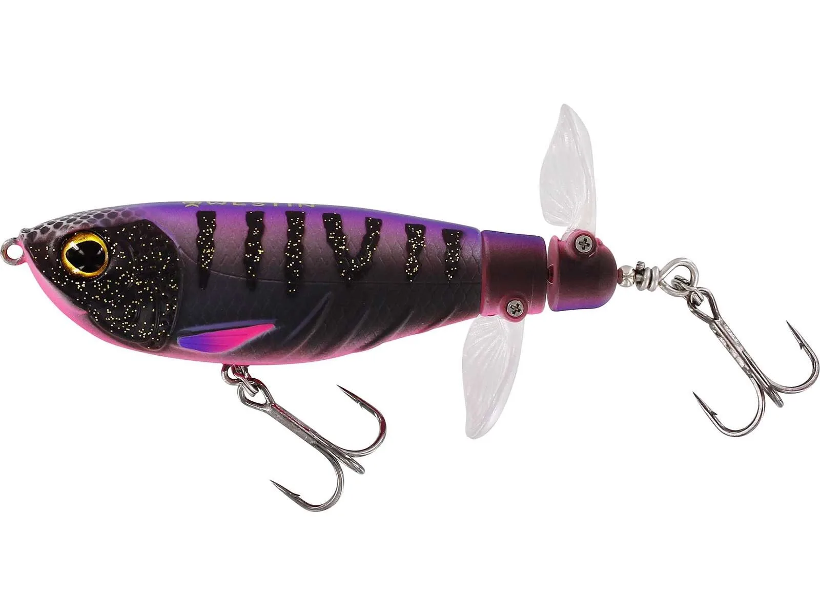 Westin Wobler Spot-On Twin Turbo Floating Black Haze Délka: 9cm, Hmotnost: 19g, Maximální ponor: 0m