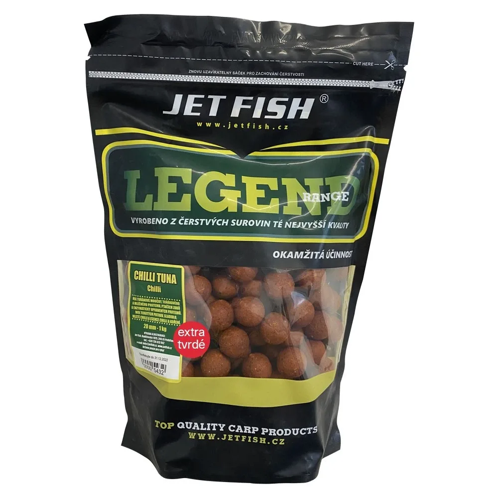 Jet Fish Boilie Extra Tvrdé Legend Range Chilli Tuna Chill Průměr: 20mm