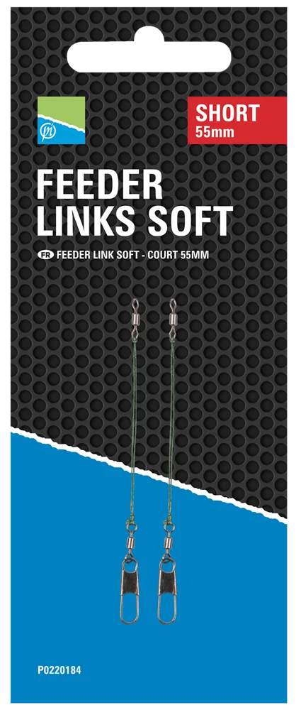 Preston innovations závěska feeder links soft 3 ks - short 55 mm