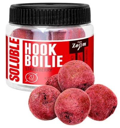 Carp zoom rozpustné boilie soluble hook boilie 110 g 20 mm - jahoda – CARPZOOM
