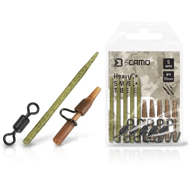 Delphin set závěsky a převleky a obratlíky scamo heavyc + swivel #4 + tube 5 ks
