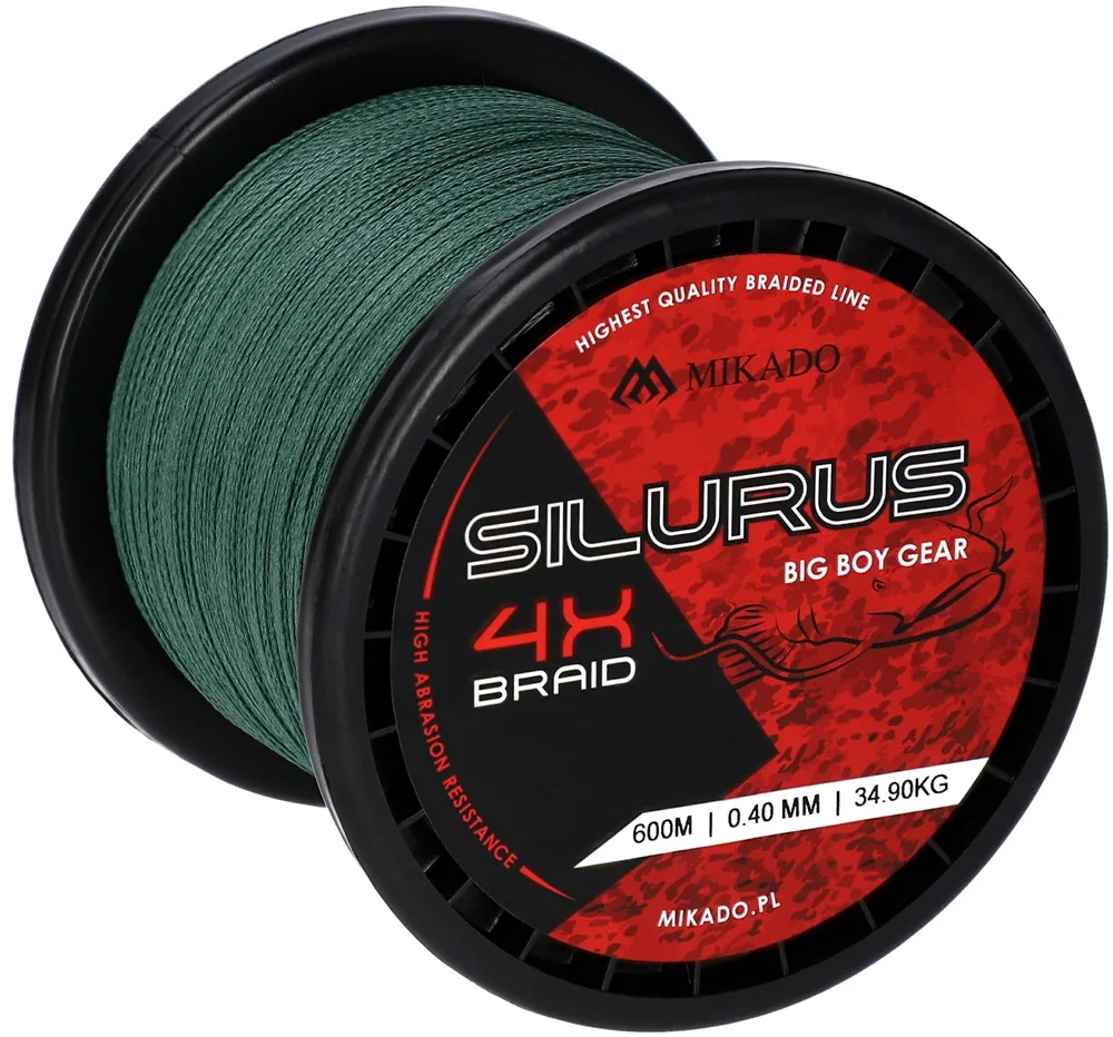 Mikado splétaná šňůra silurus 4x braid zelená 600 m - 0,40 mm 34,9 kg