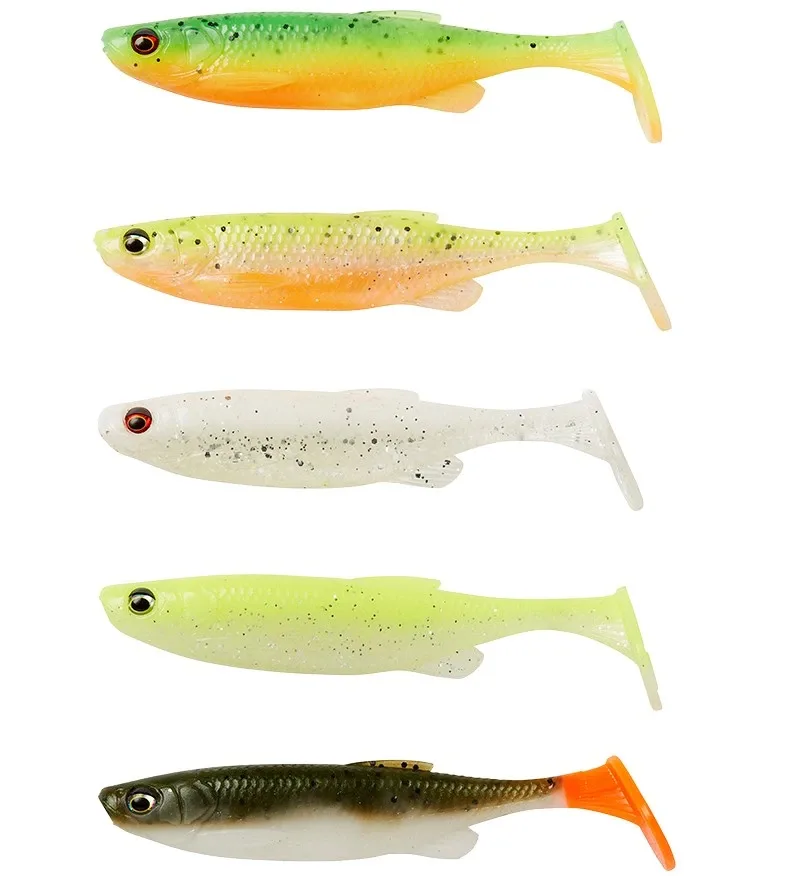 Savage Gear Gumová Nástraha Fat Minnow T Tail Darkwater Mix 5 ks Délka: 13cm, Hmotnost: 20g, Počet kusů: 5ks