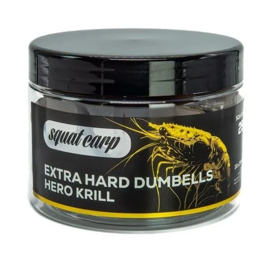 Squat carp tvrzené boilies extra hard dumbells hero krill 250 g 30x25 mm